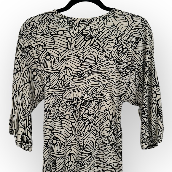 MARA HOFFMAN $340 Retail White/Black Silk Wrap Dress, Size Medium - Picture 14 of 16